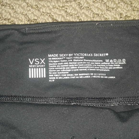 VICTORIA'S SECRET SPORT BLACK LEGGINGS SZ: SMALL!! - Picture 3 of 4